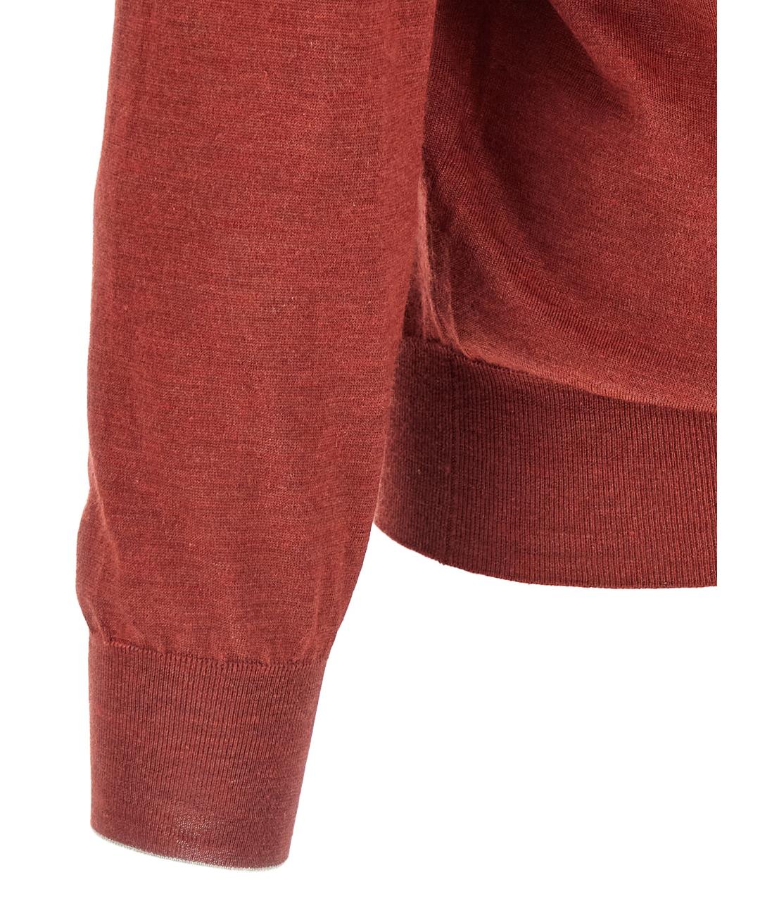 BRUNELLO CUCINELLI Красное поло с длинным рукавом, фото 4