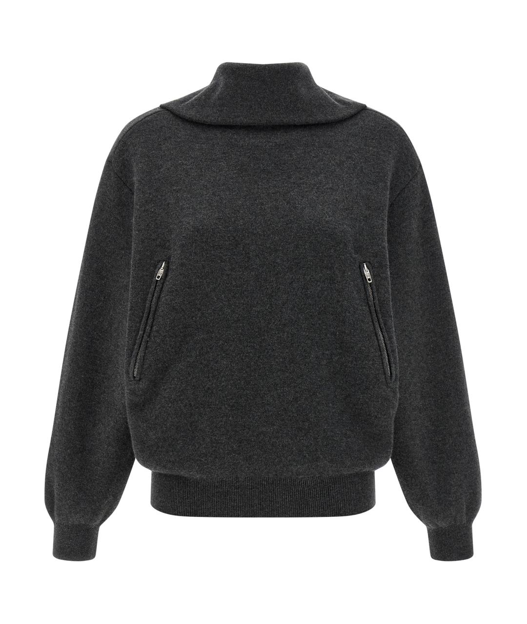 BALENCIAGA Серый шерстяной джемпер / свитер, фото 1