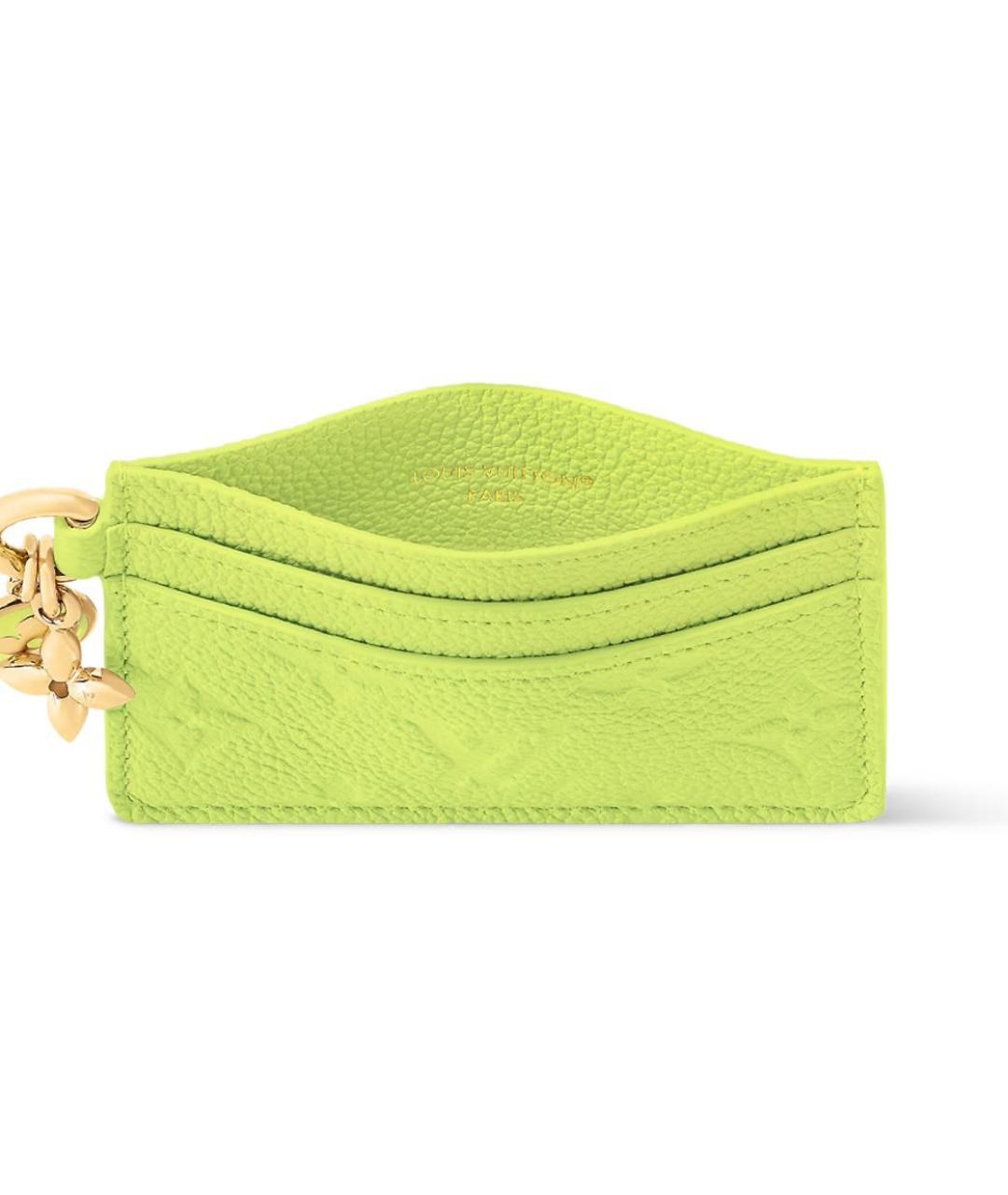 LOUIS VUITTON Желтый кожаный кардхолдер, фото 3