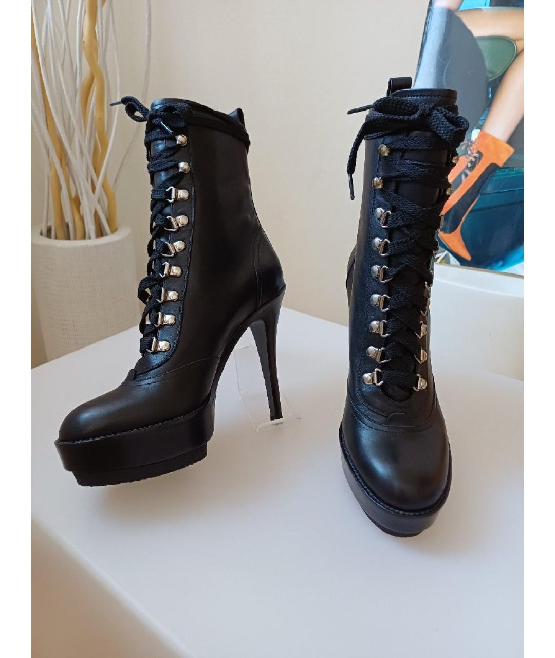 GIANVITO ROSSI Черные кожаные ботильоны, фото 4