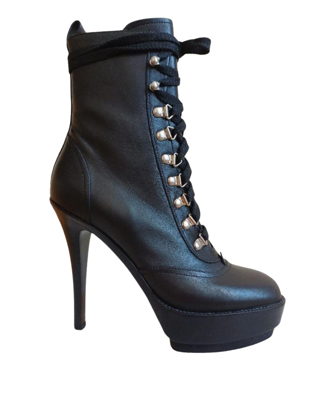 GIANVITO ROSSI Черные кожаные ботильоны, фото 1