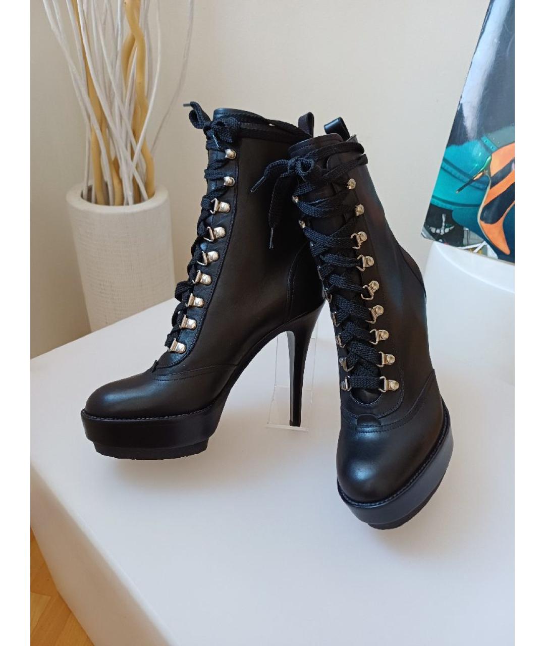 GIANVITO ROSSI Черные кожаные ботильоны, фото 3