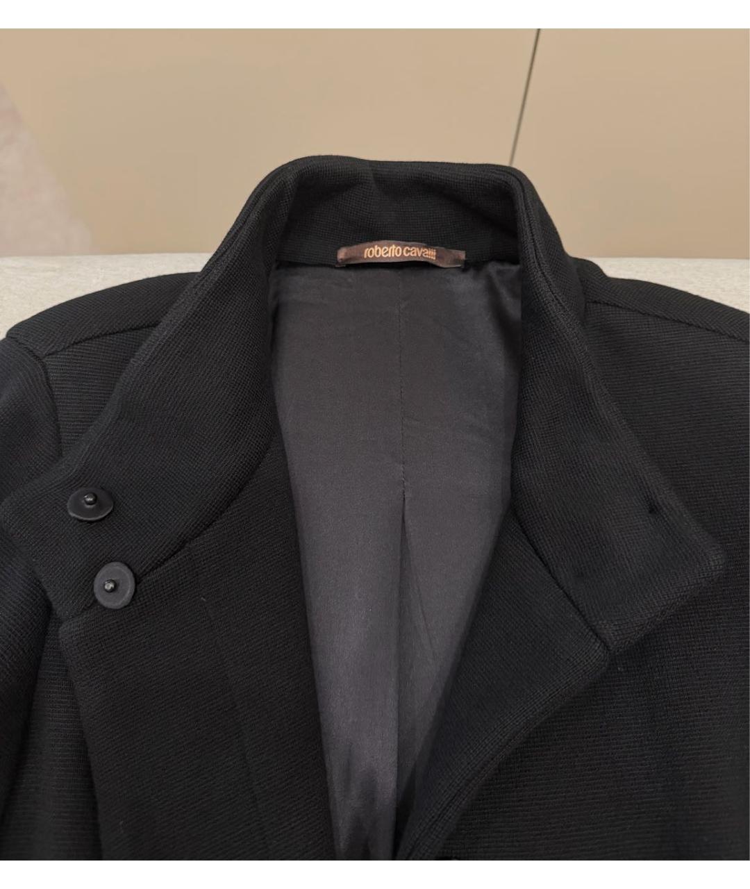 ROBERTO CAVALLI Черное шерстяное пальто, фото 3