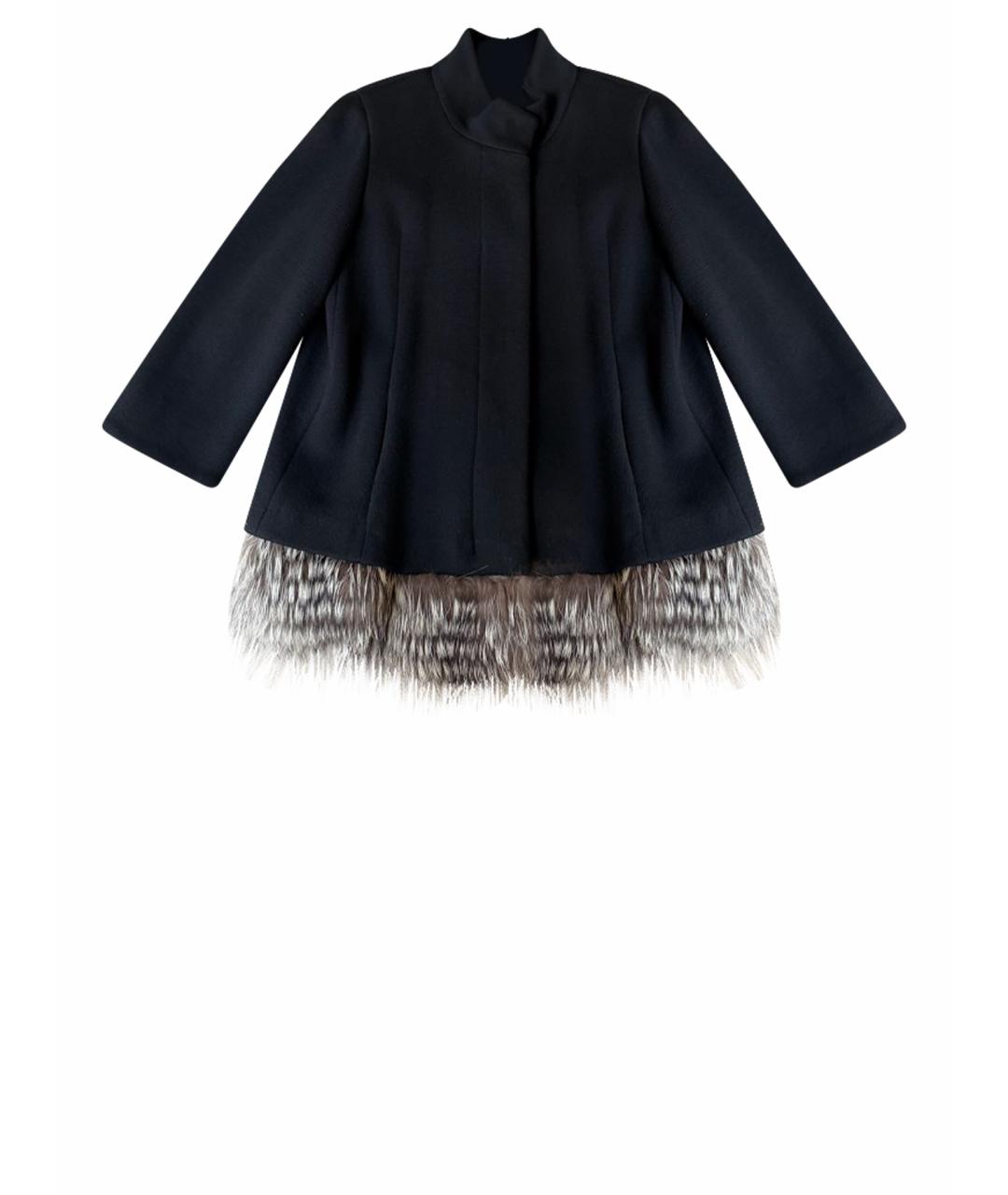 ROBERTO CAVALLI Черное шерстяное пальто, фото 1