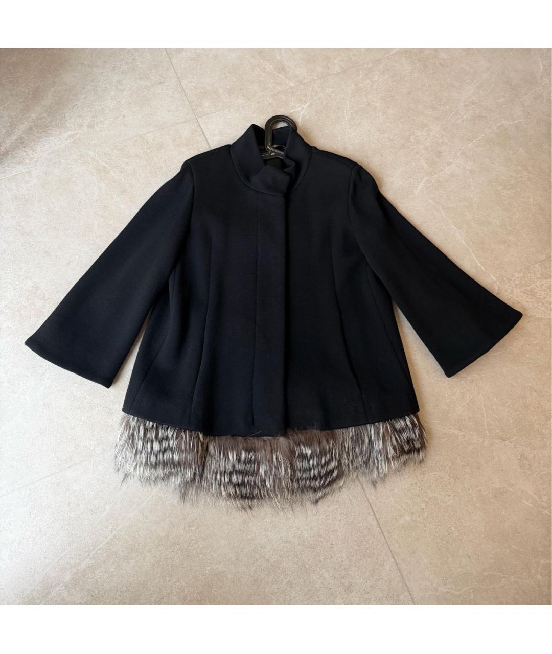 ROBERTO CAVALLI Черное шерстяное пальто, фото 8