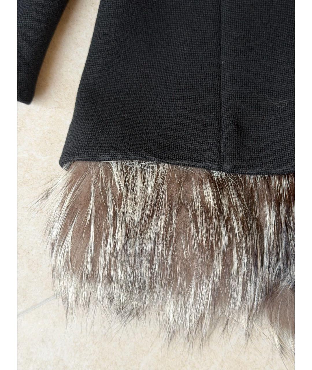 ROBERTO CAVALLI Черное шерстяное пальто, фото 5