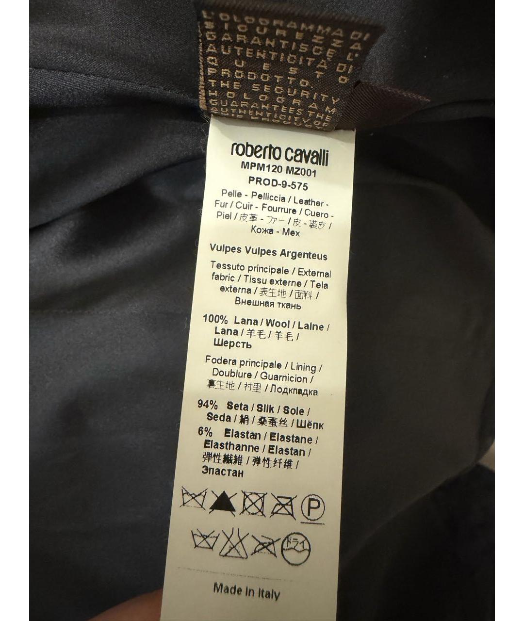 ROBERTO CAVALLI Черное шерстяное пальто, фото 6