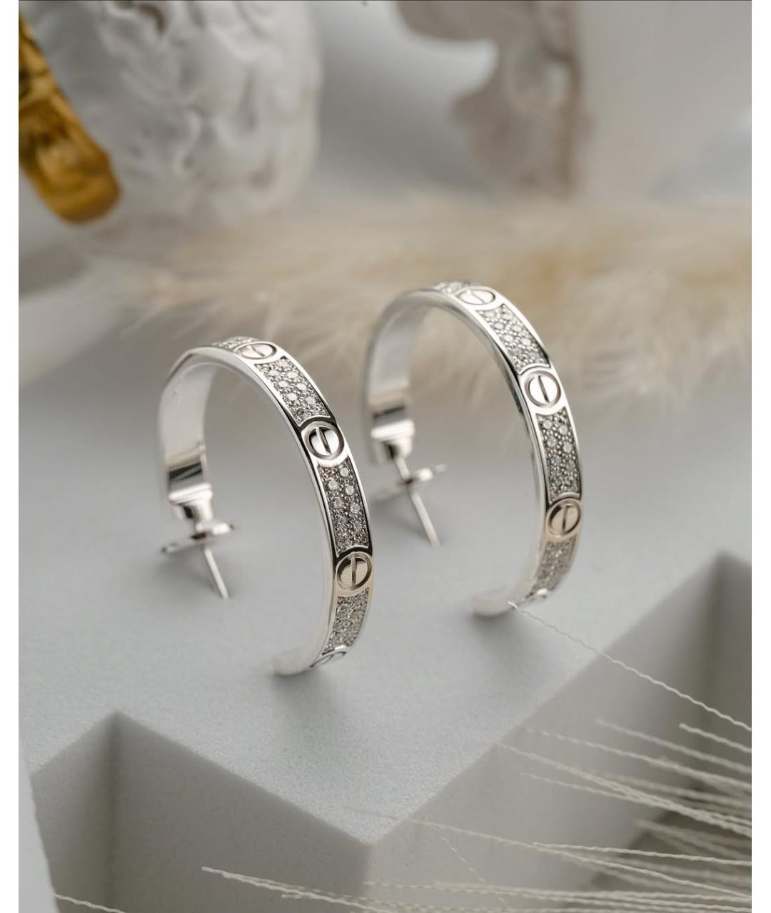 CARTIER Серебряные серьги из белого золота, фото 3