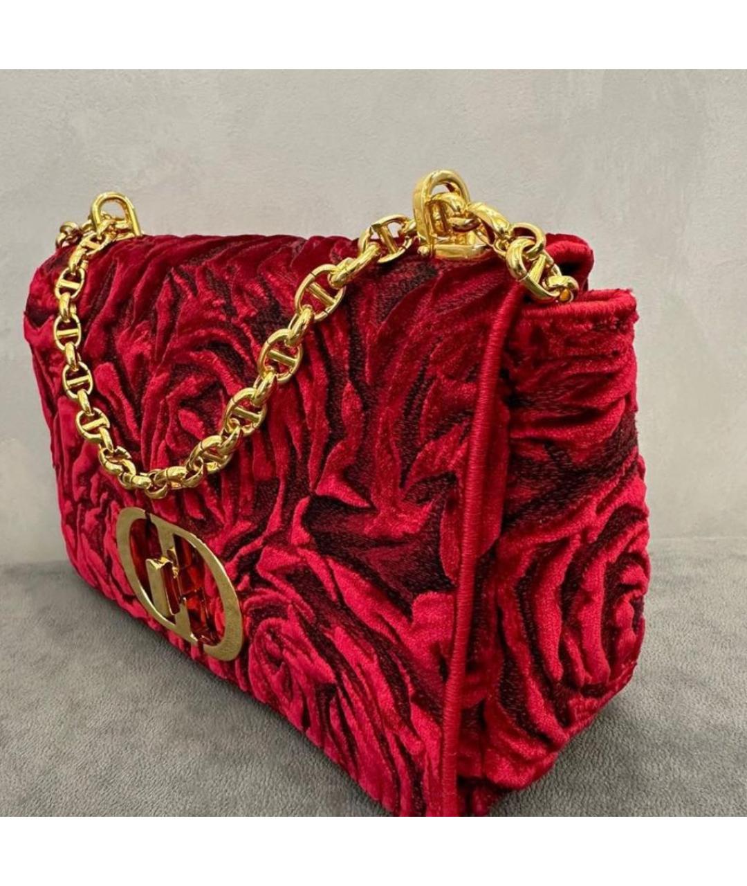 CHRISTIAN DIOR Красная жаккардовая сумка с короткими ручками, фото 3