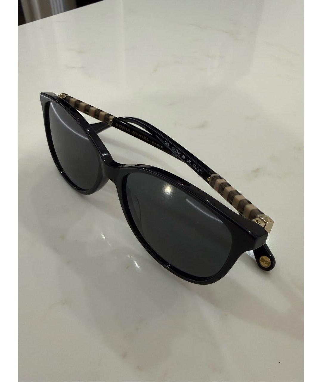 SONIA RYKIEL Черные пластиковые солнцезащитные очки, фото 4