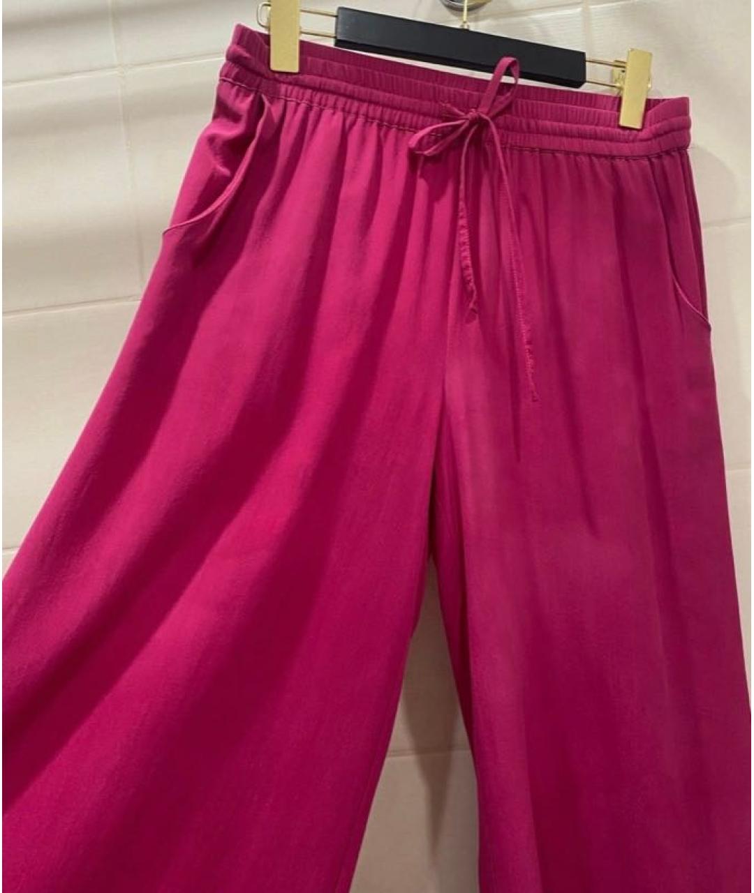 P.A.R.O.S.H. Фуксия шелковые брюки широкие, фото 2