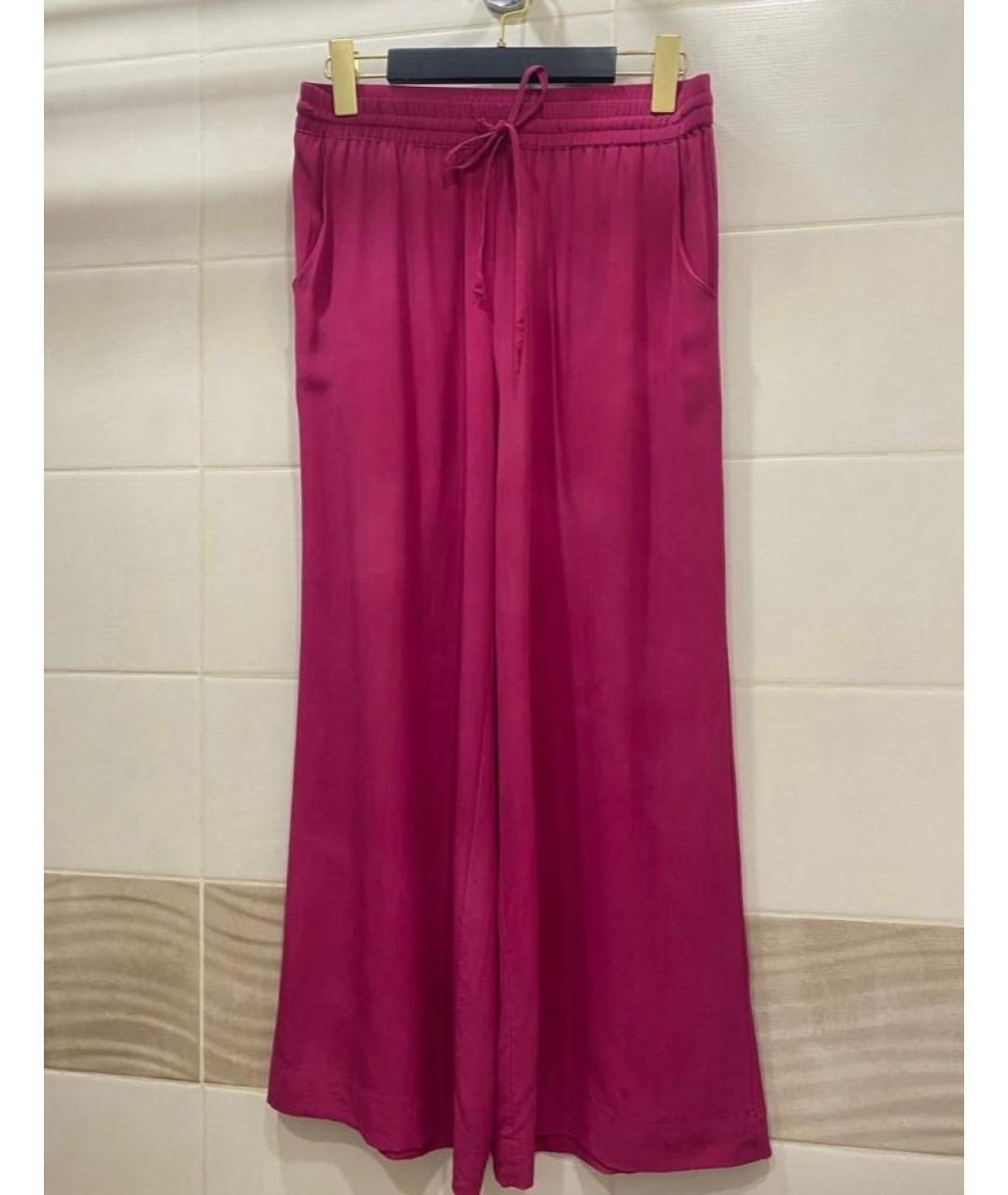 P.A.R.O.S.H. Фуксия шелковые брюки широкие, фото 4