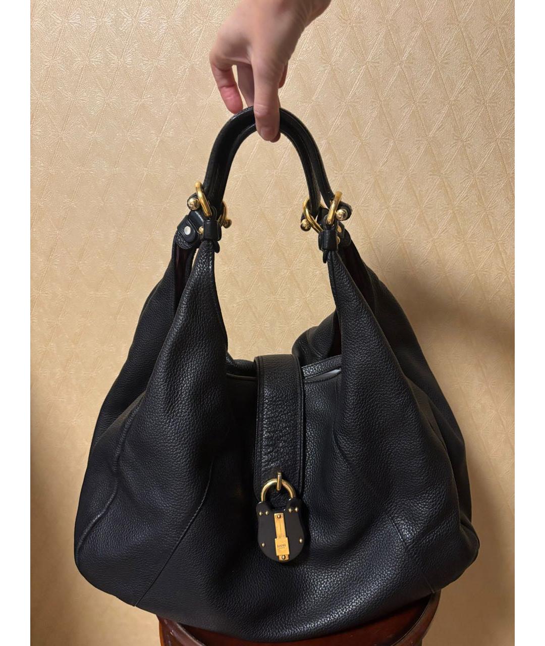 LOEWE Черная кожаная сумка с короткими ручками, фото 3