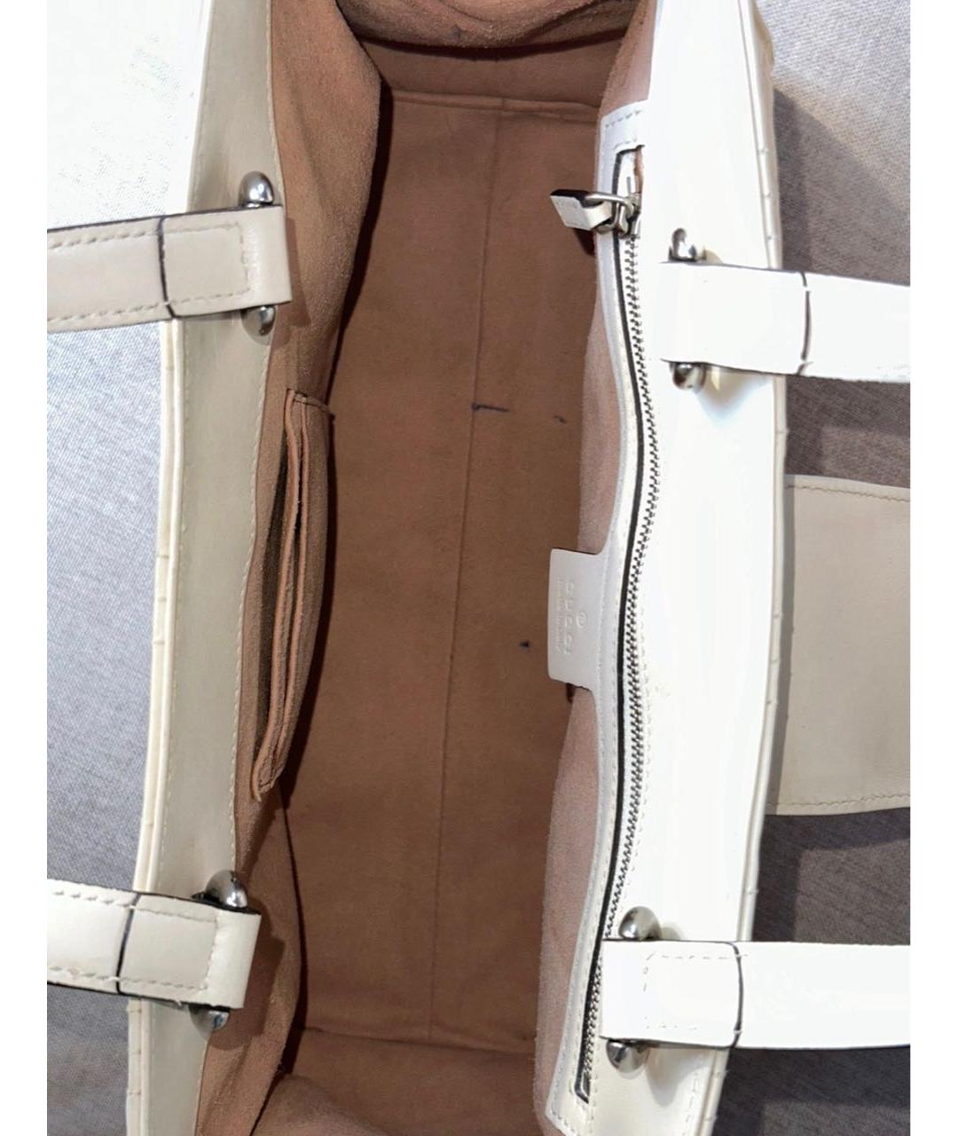 GUCCI Белая кожаная сумка тоут, фото 4