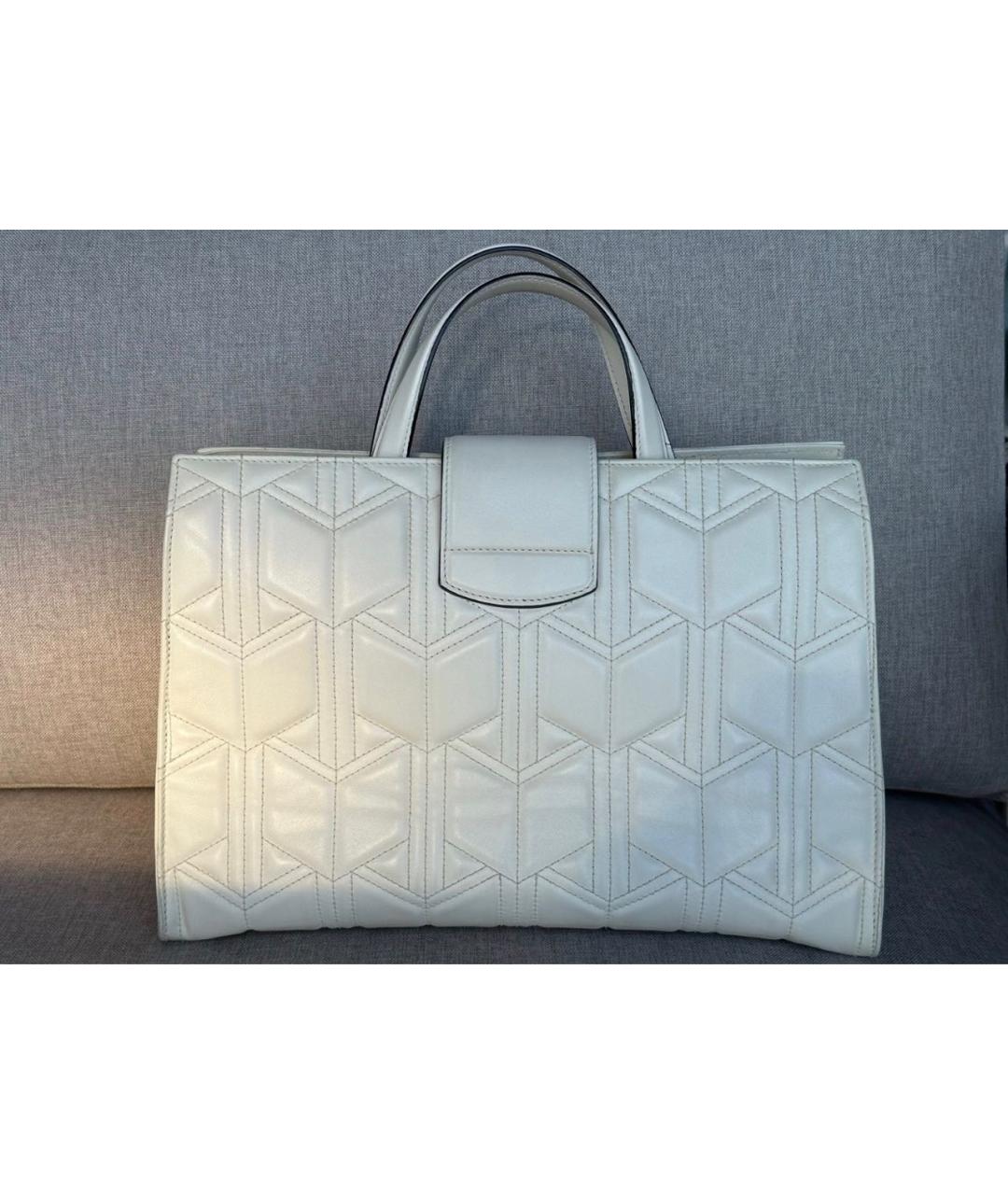GUCCI Белая кожаная сумка тоут, фото 3