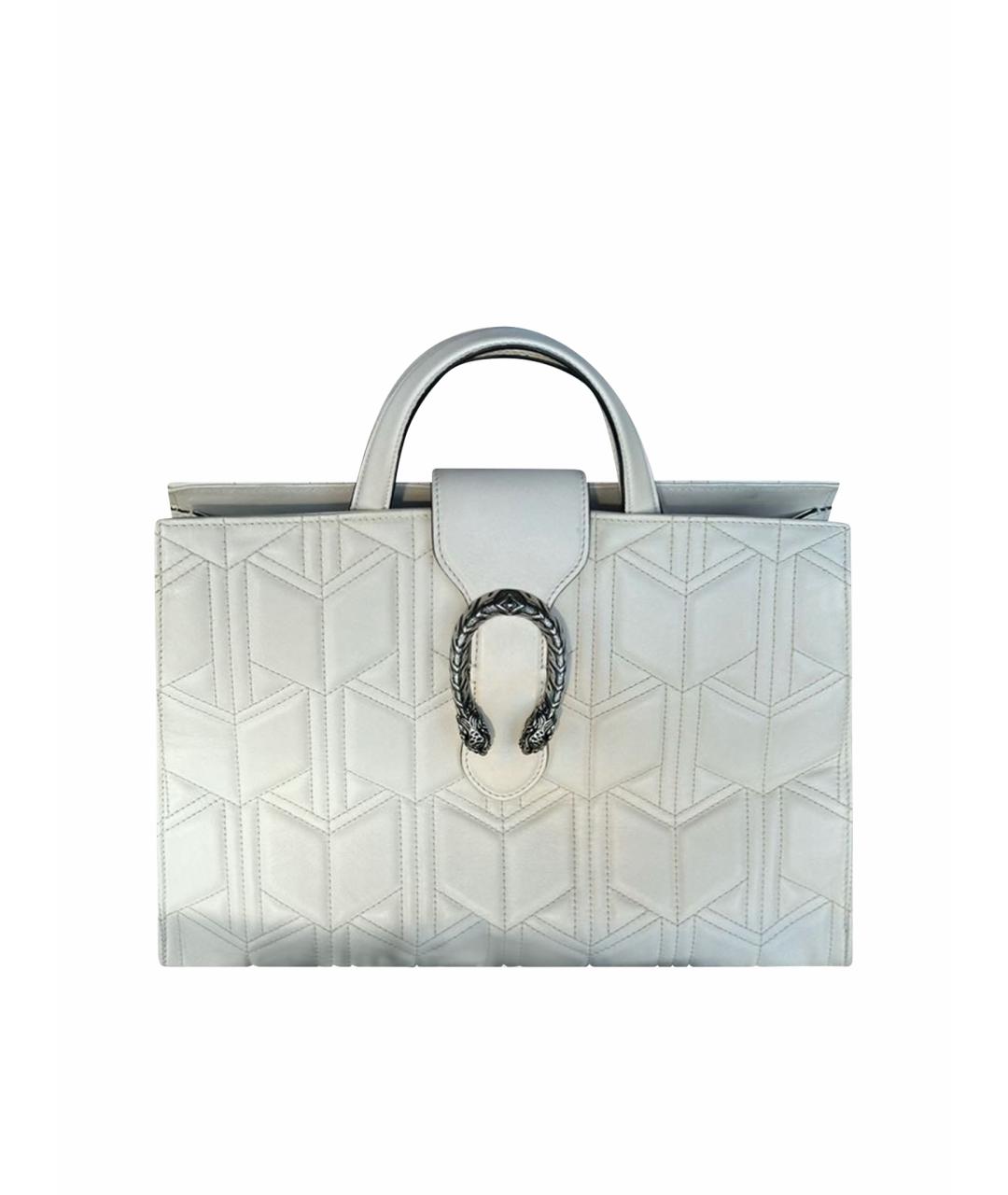 GUCCI Белая кожаная сумка тоут, фото 1