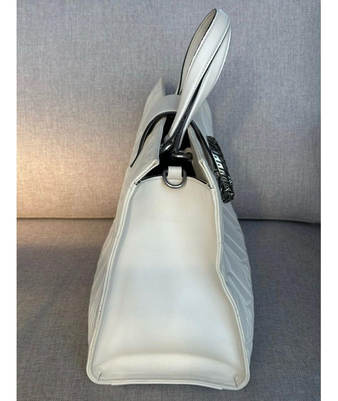 GUCCI Белая кожаная сумка тоут, фото 2