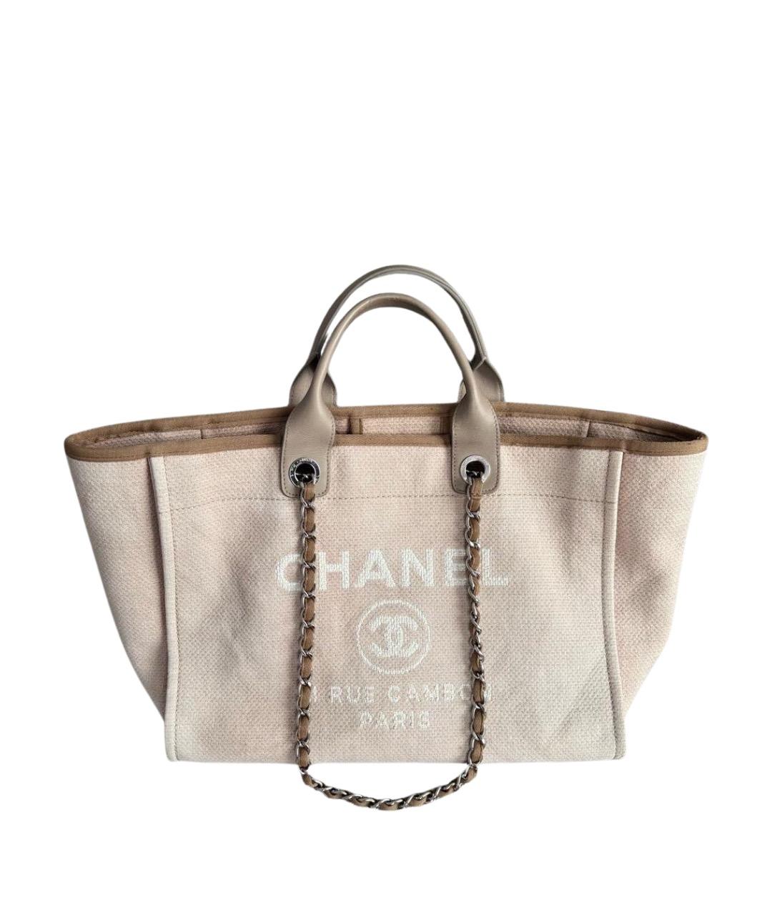 CHANEL Бежевая хлопковая сумка тоут, фото 1