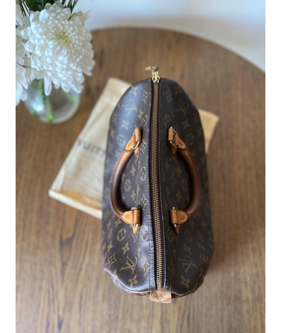 LOUIS VUITTON Коричневая кожаная сумка через плечо, фото 6