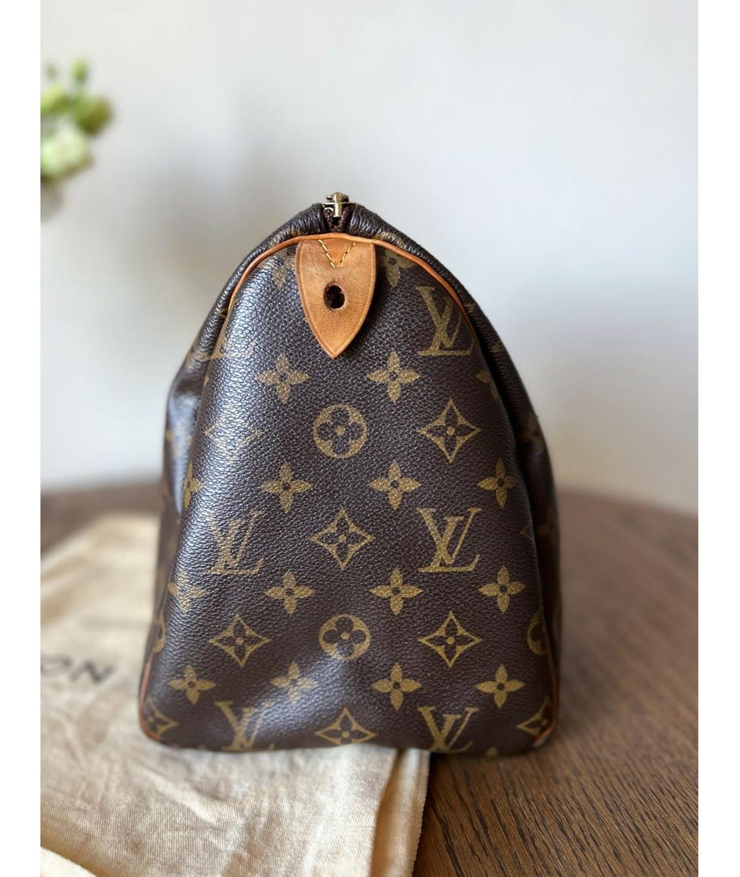 LOUIS VUITTON Коричневая кожаная сумка через плечо, фото 4
