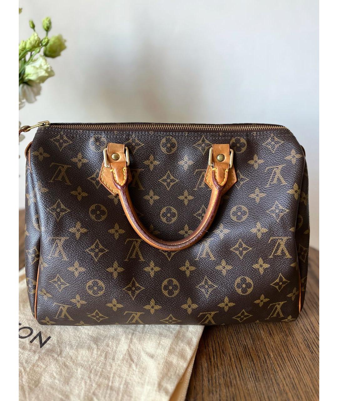 LOUIS VUITTON Коричневая кожаная сумка через плечо, фото 2
