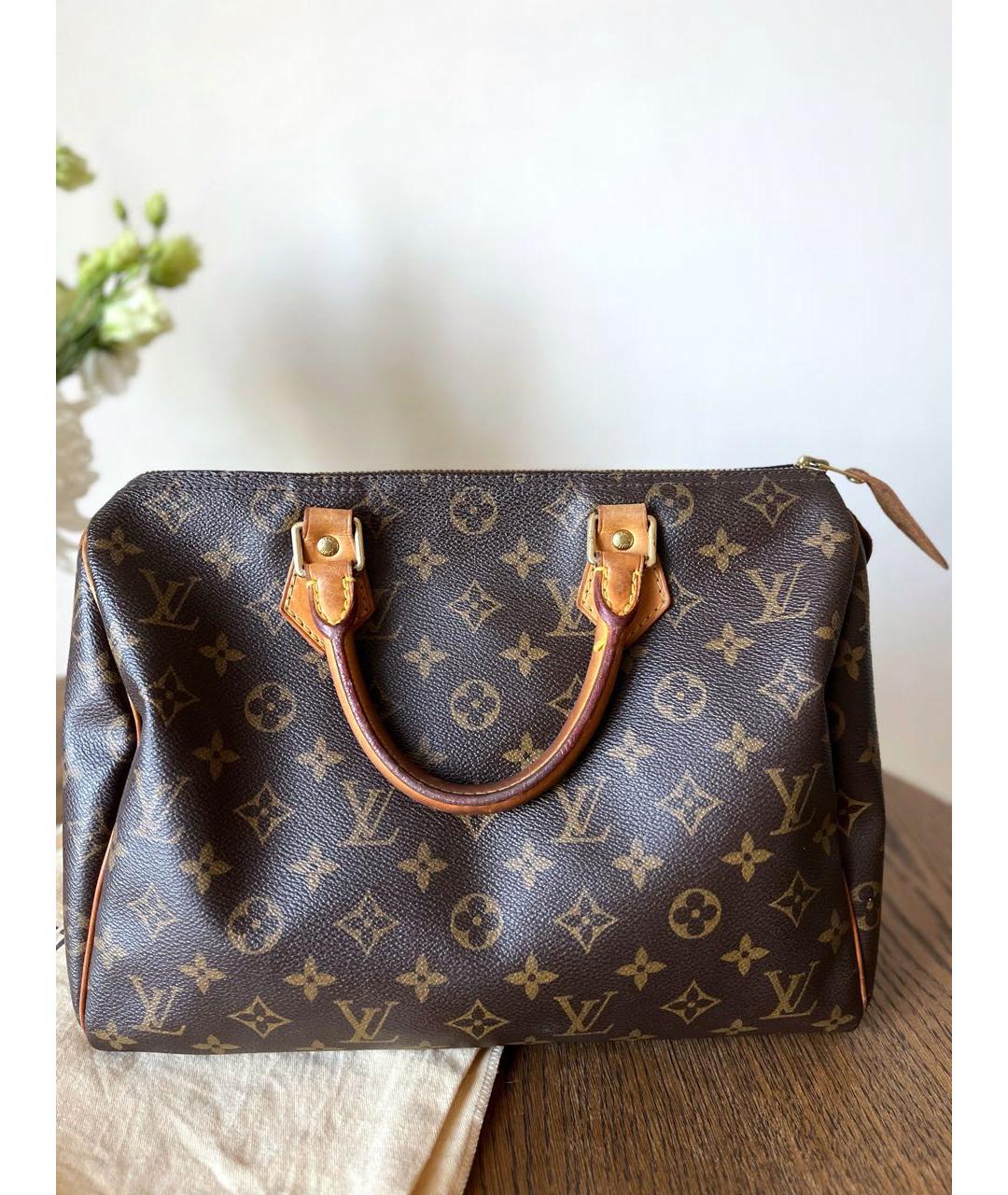 LOUIS VUITTON Коричневая кожаная сумка через плечо, фото 9