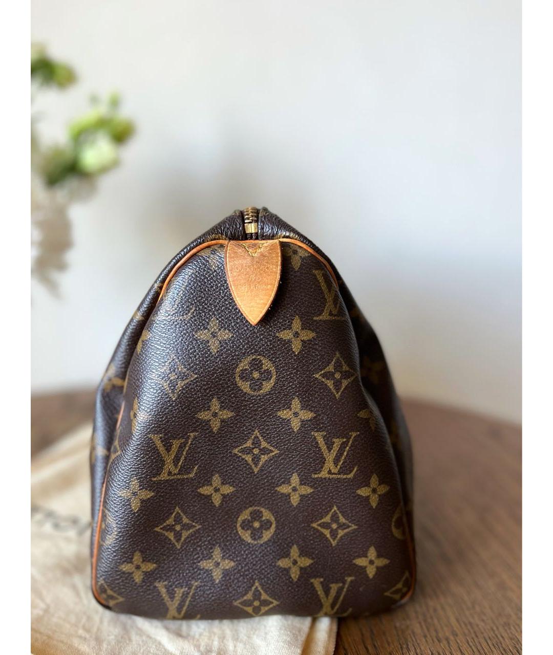 LOUIS VUITTON Коричневая кожаная сумка через плечо, фото 5