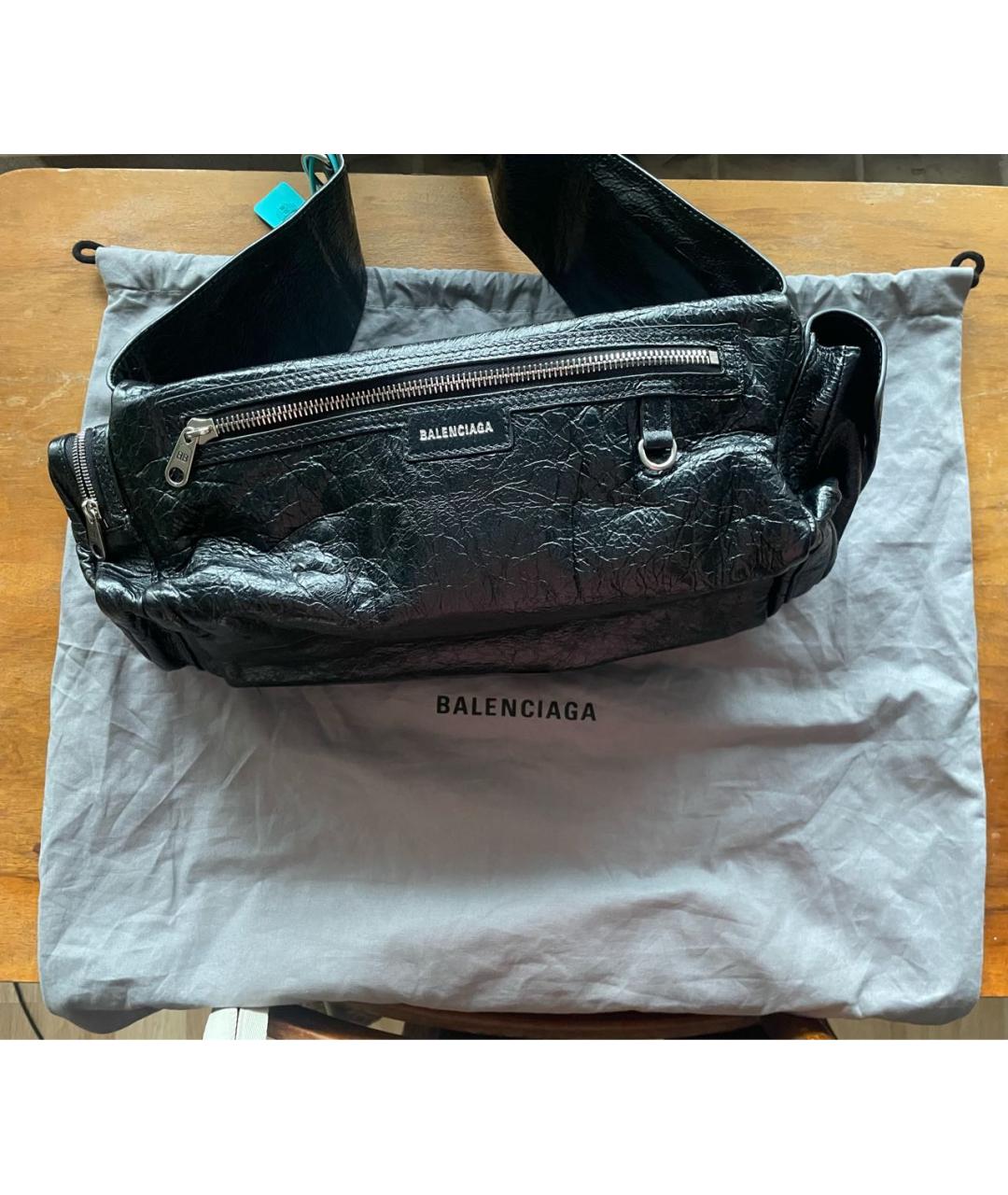 BALENCIAGA Черная кожаная сумка с короткими ручками, фото 3