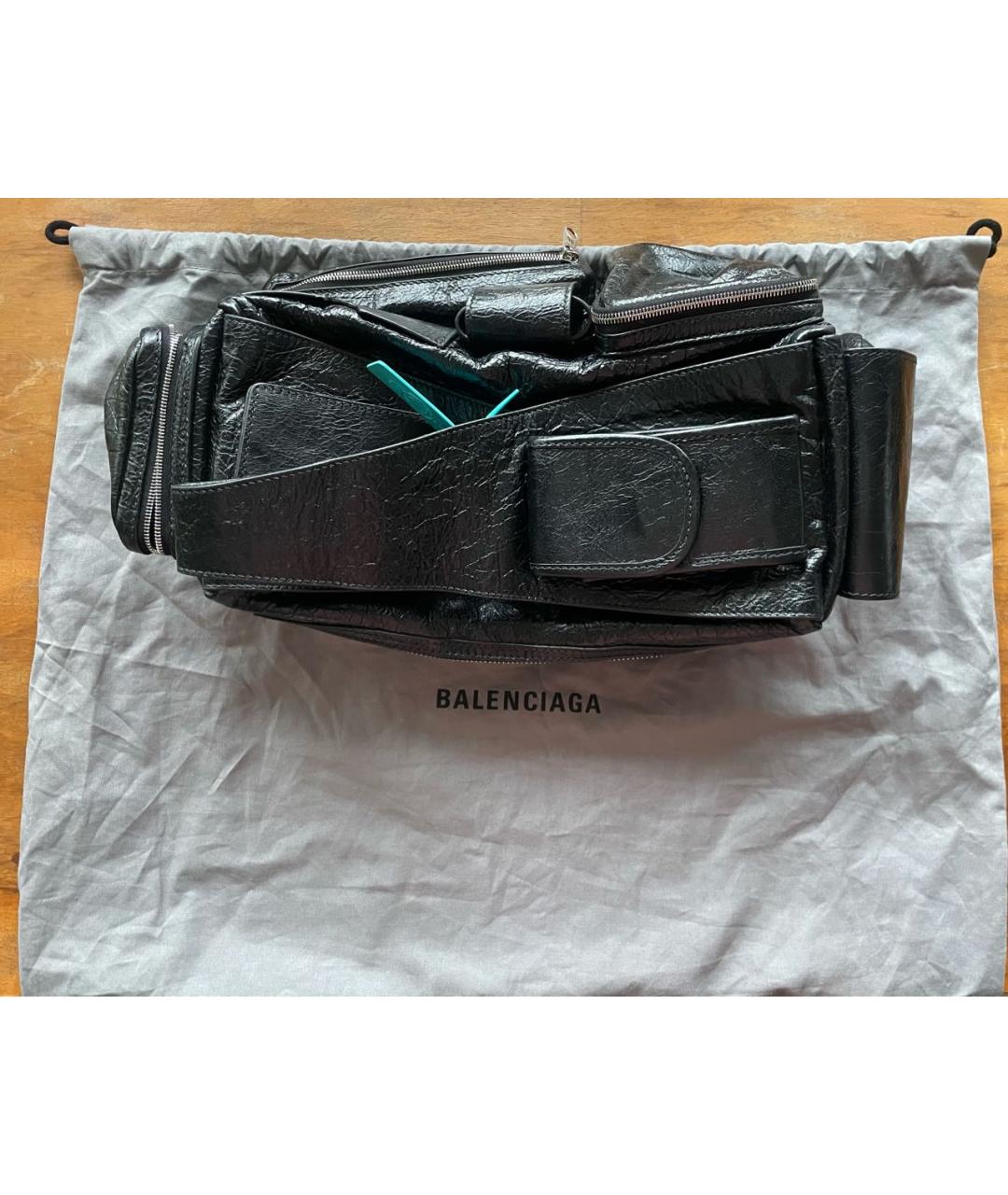 BALENCIAGA Черная кожаная сумка с короткими ручками, фото 4