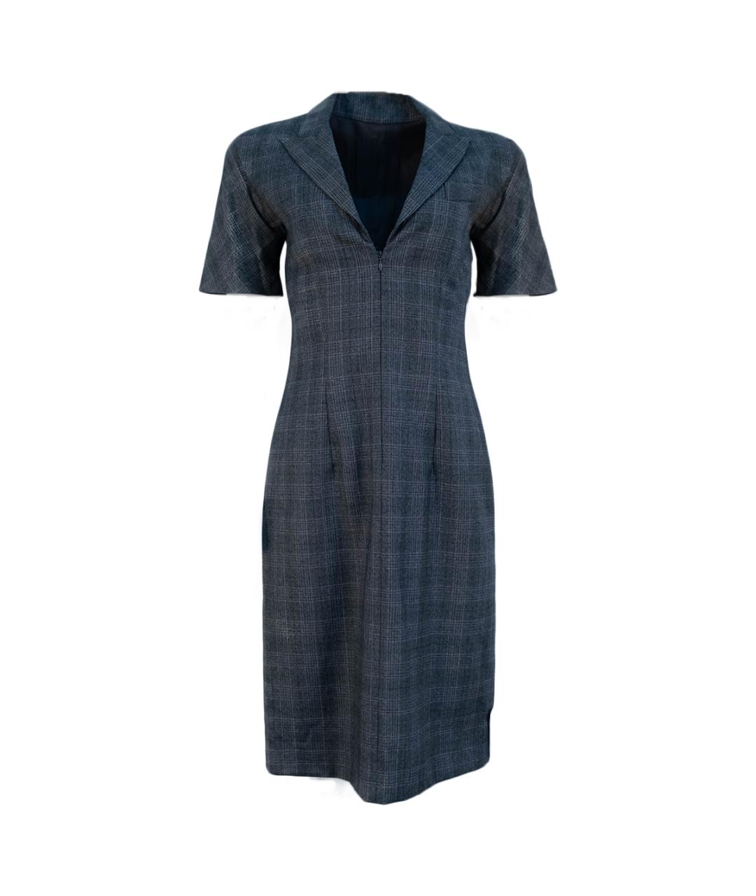 ALEXANDER MCQUEEN Серое шерстяное повседневное платье, фото 1