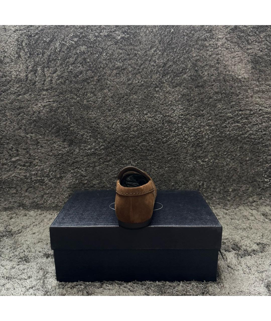 PRADA Коричневые замшевые лоферы, фото 4