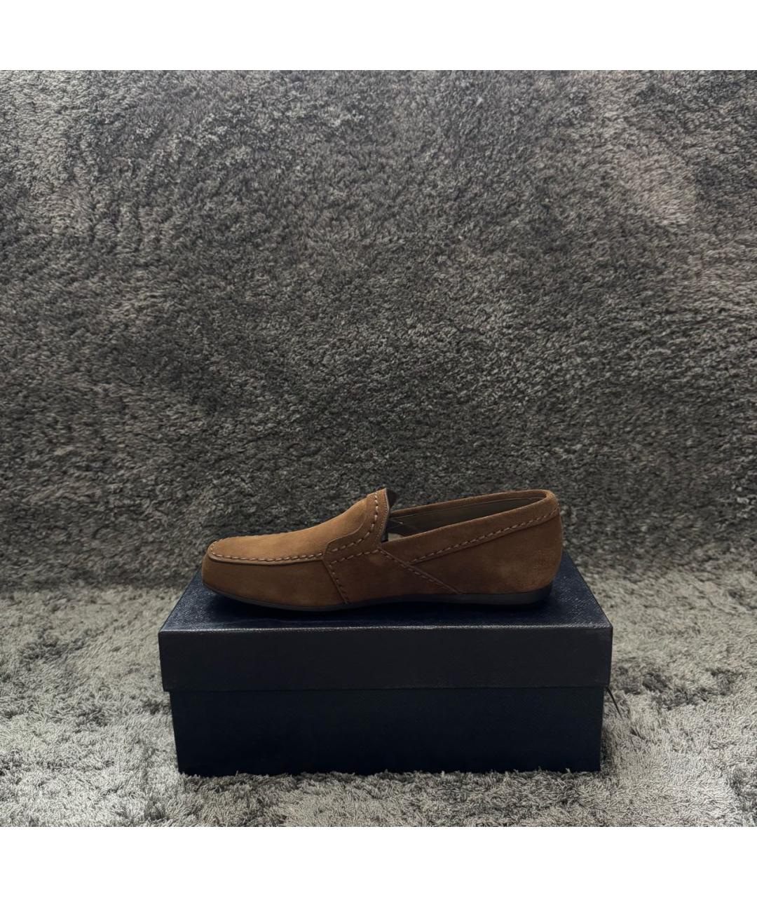 PRADA Коричневые замшевые лоферы, фото 3