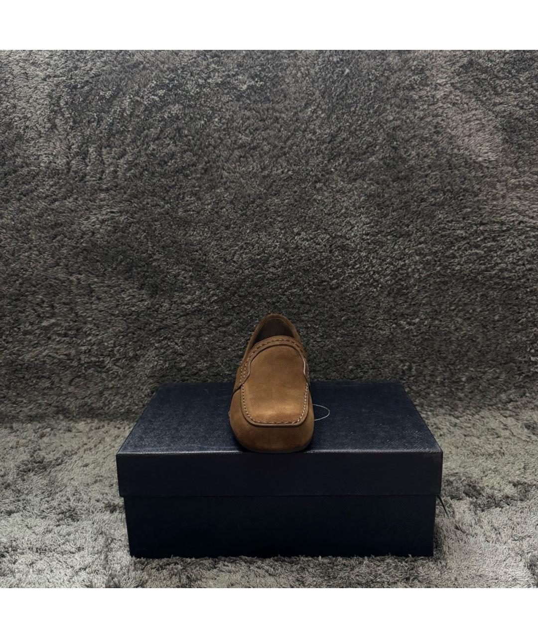 PRADA Коричневые замшевые лоферы, фото 2