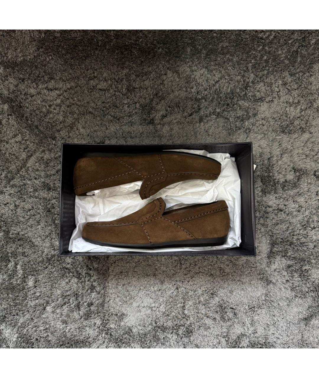 PRADA Коричневые замшевые лоферы, фото 8