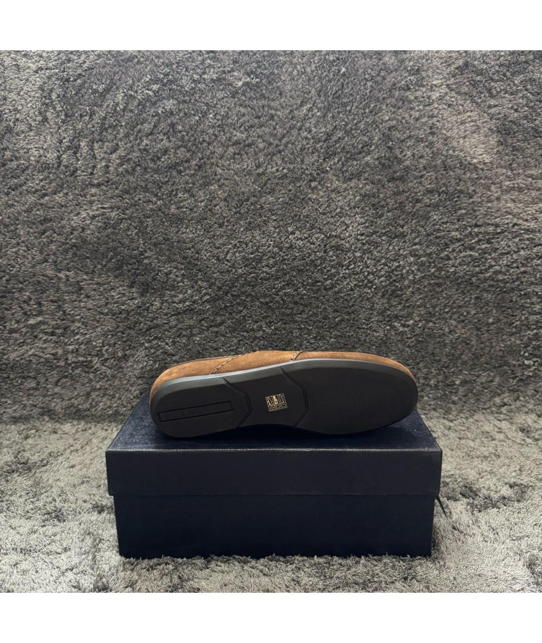 PRADA Коричневые замшевые лоферы, фото 5