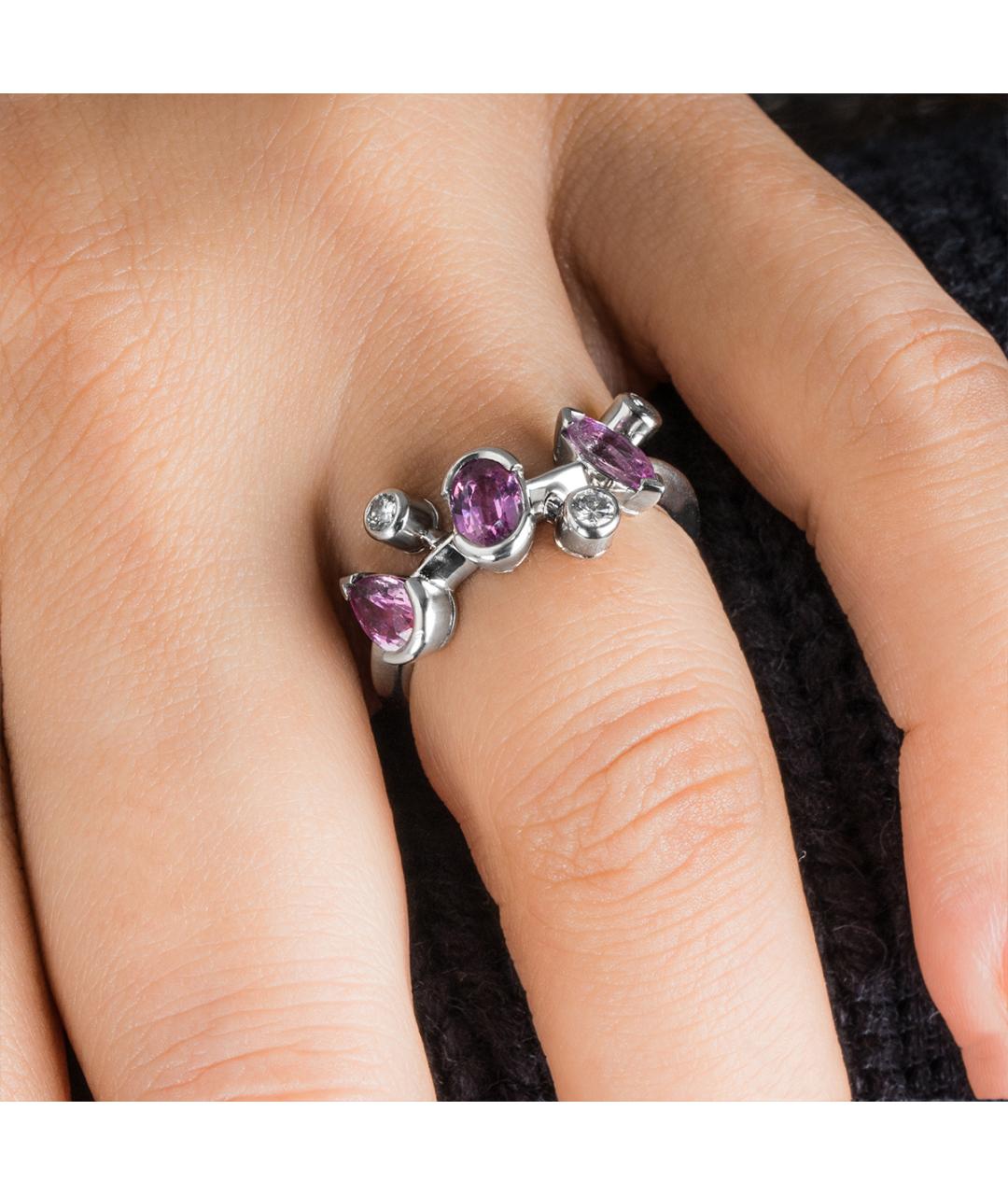 CARTIER Фиолетовое кольцо из белого золота, фото 4