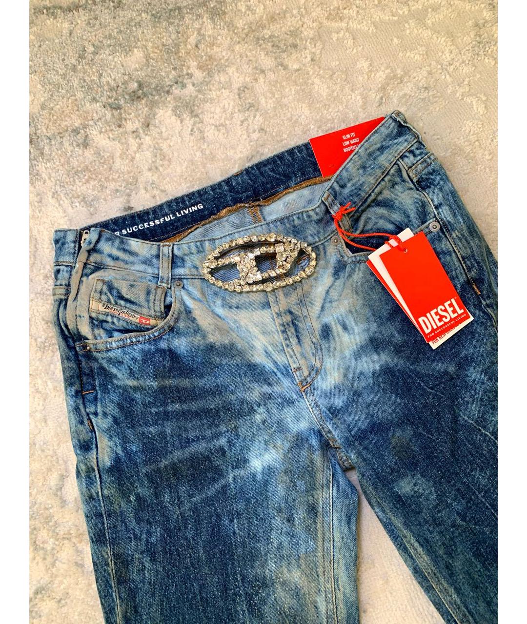 DIESEL Синие хлопко-эластановые джинсы клеш, фото 6