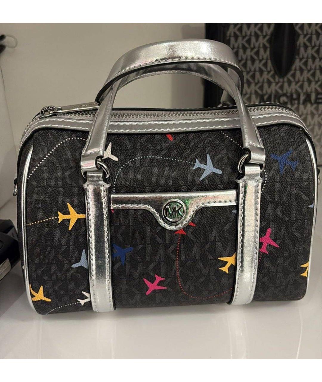 MICHAEL KORS Черная кожаная сумка с короткими ручками, фото 2