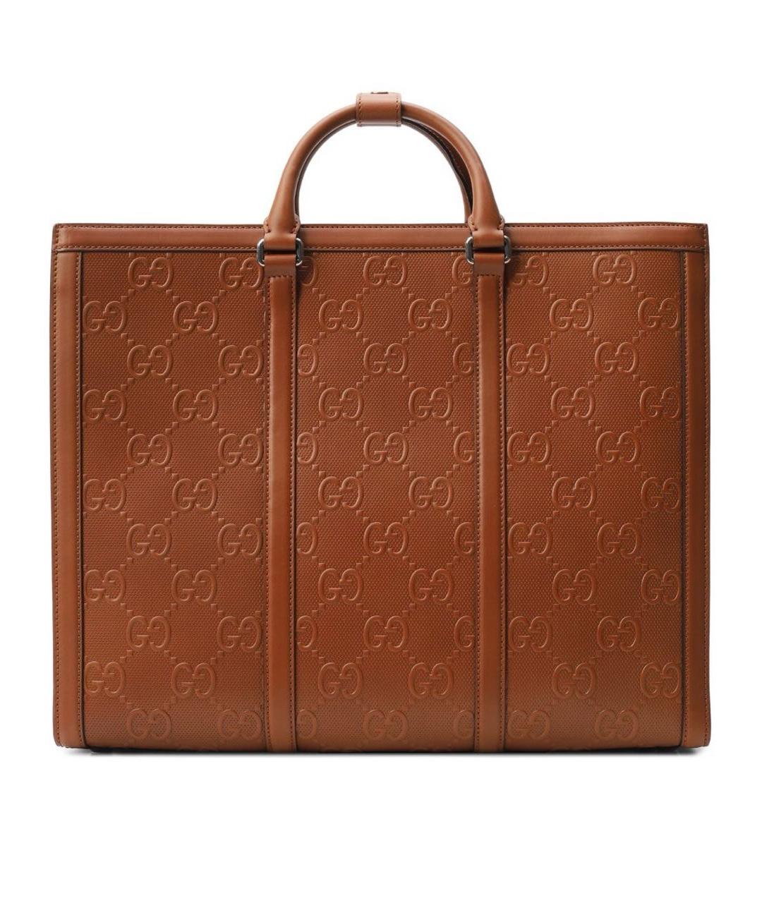 GUCCI Коричневая кожаная сумка тоут, фото 2