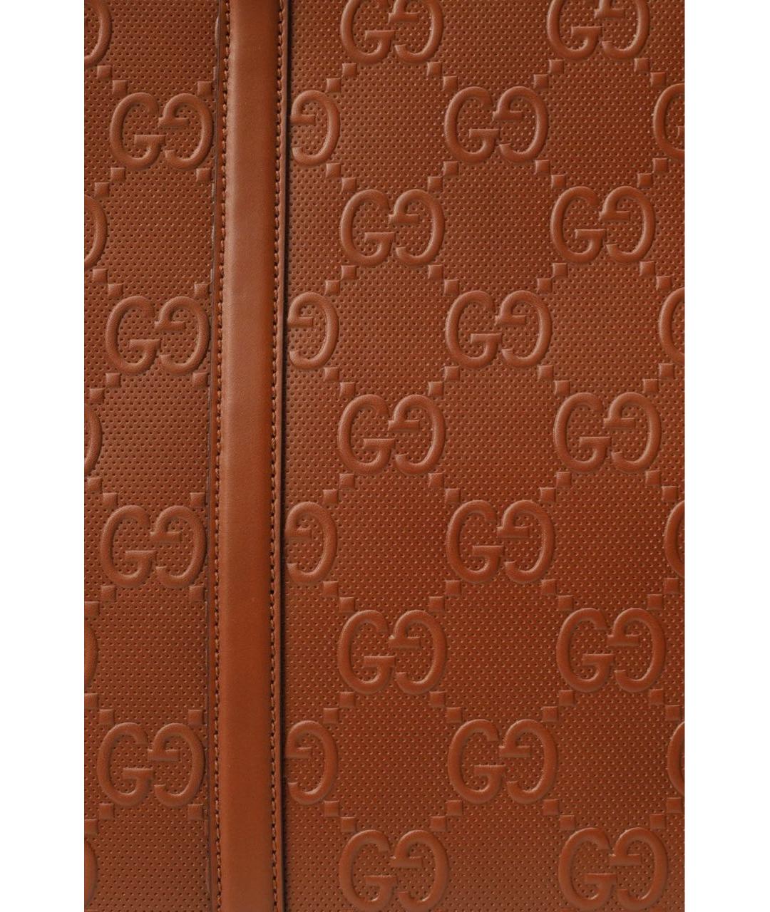 GUCCI Коричневая кожаная сумка тоут, фото 5