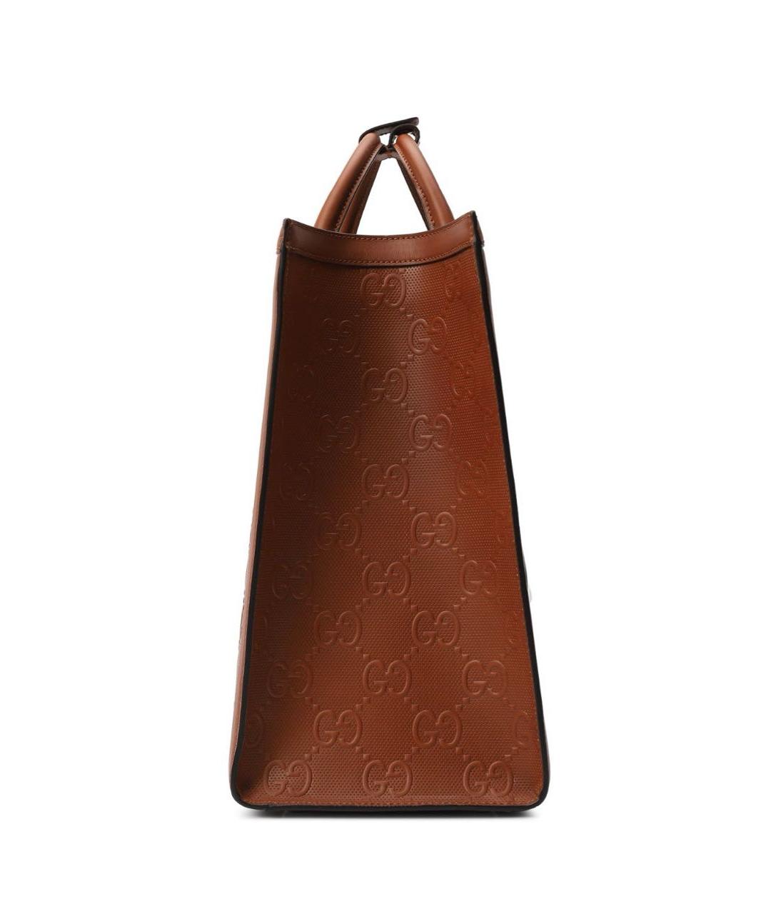 GUCCI Коричневая кожаная сумка тоут, фото 3