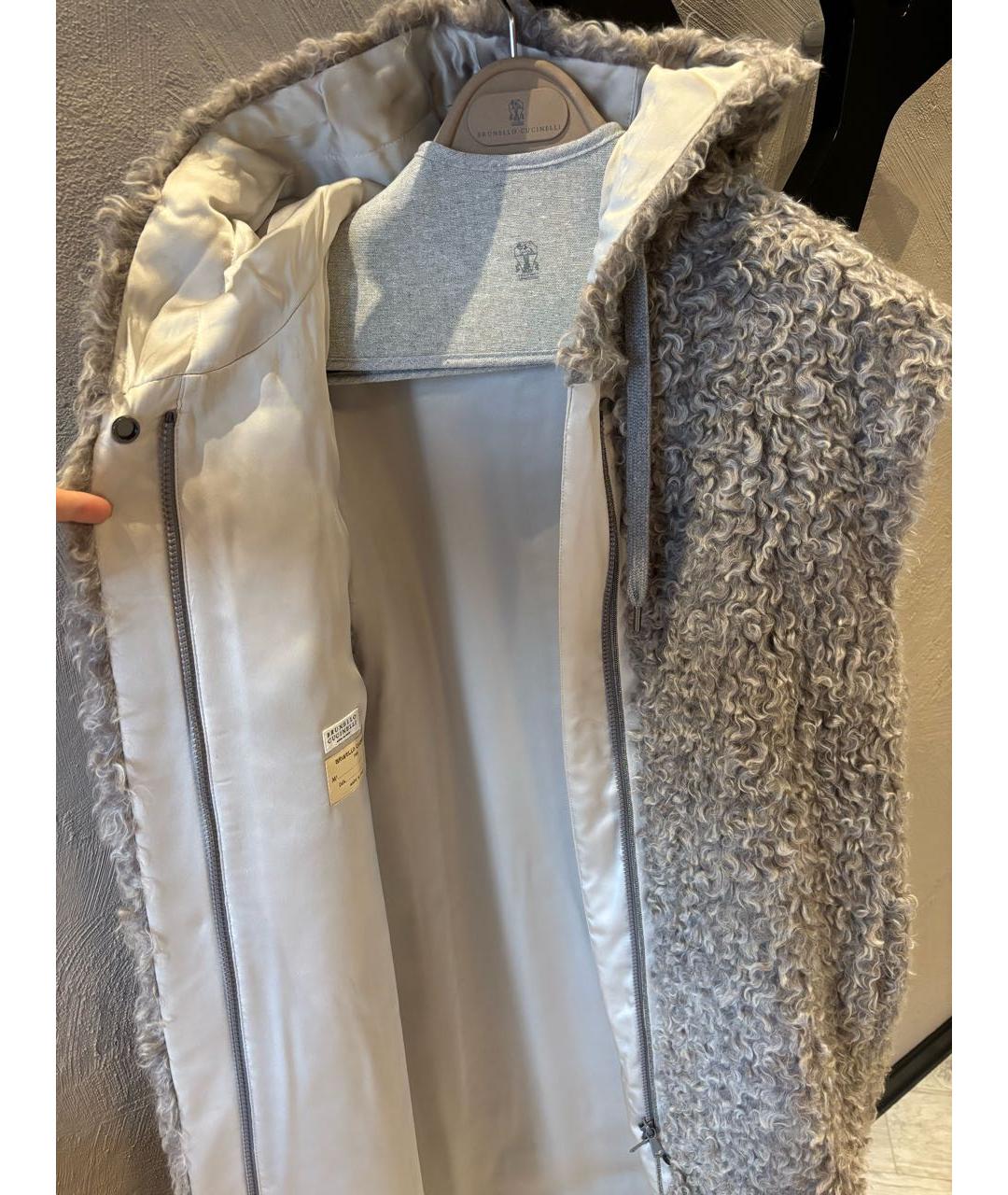 BRUNELLO CUCINELLI Серая шерстяная шуба, фото 2