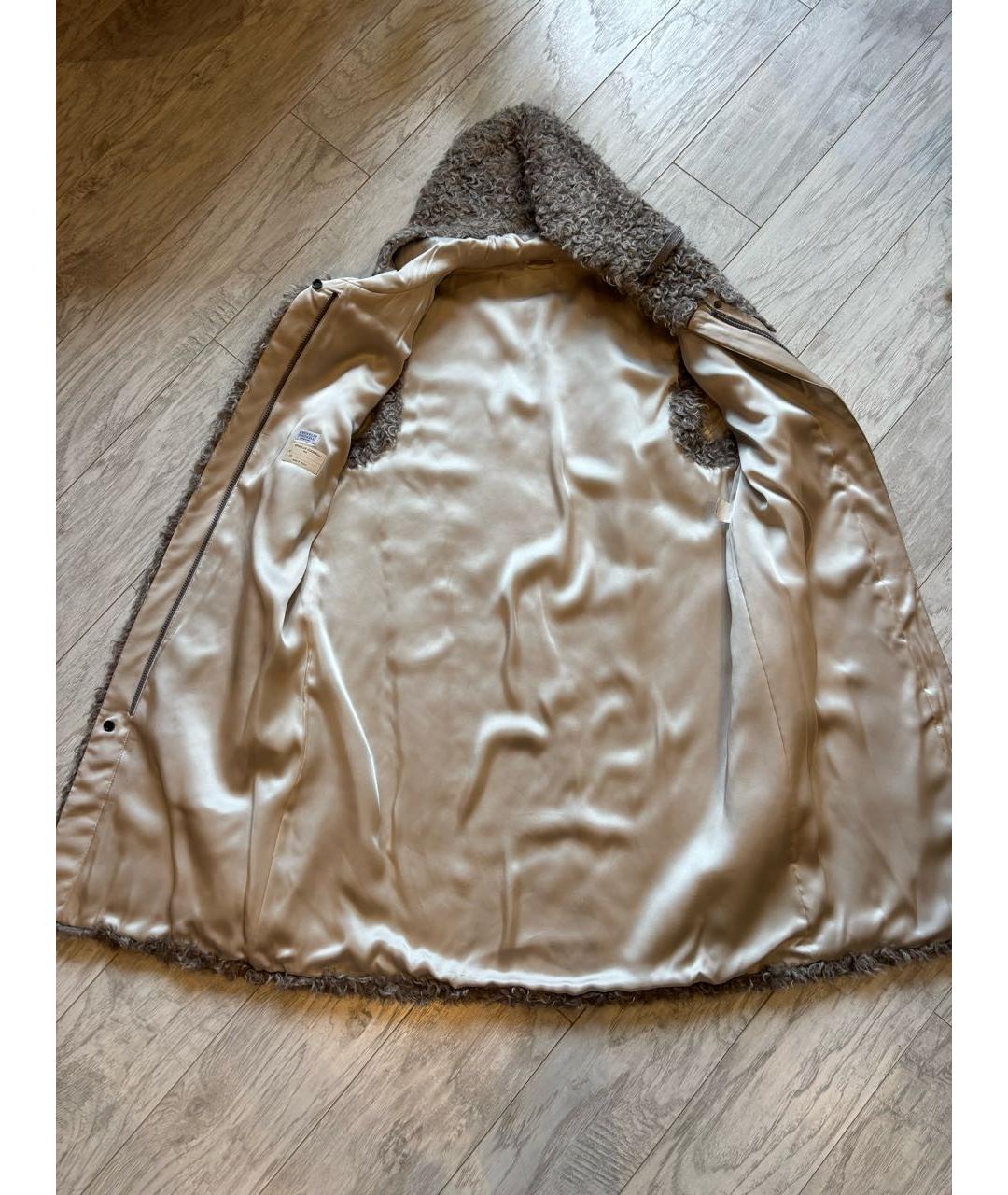 BRUNELLO CUCINELLI Серая шерстяная шуба, фото 3