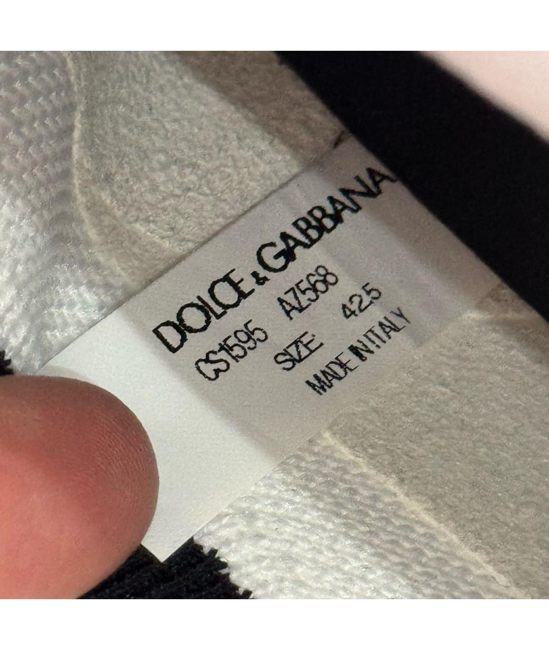 DOLCE&GABBANA Белые текстильные низкие кроссовки / кеды, фото 7