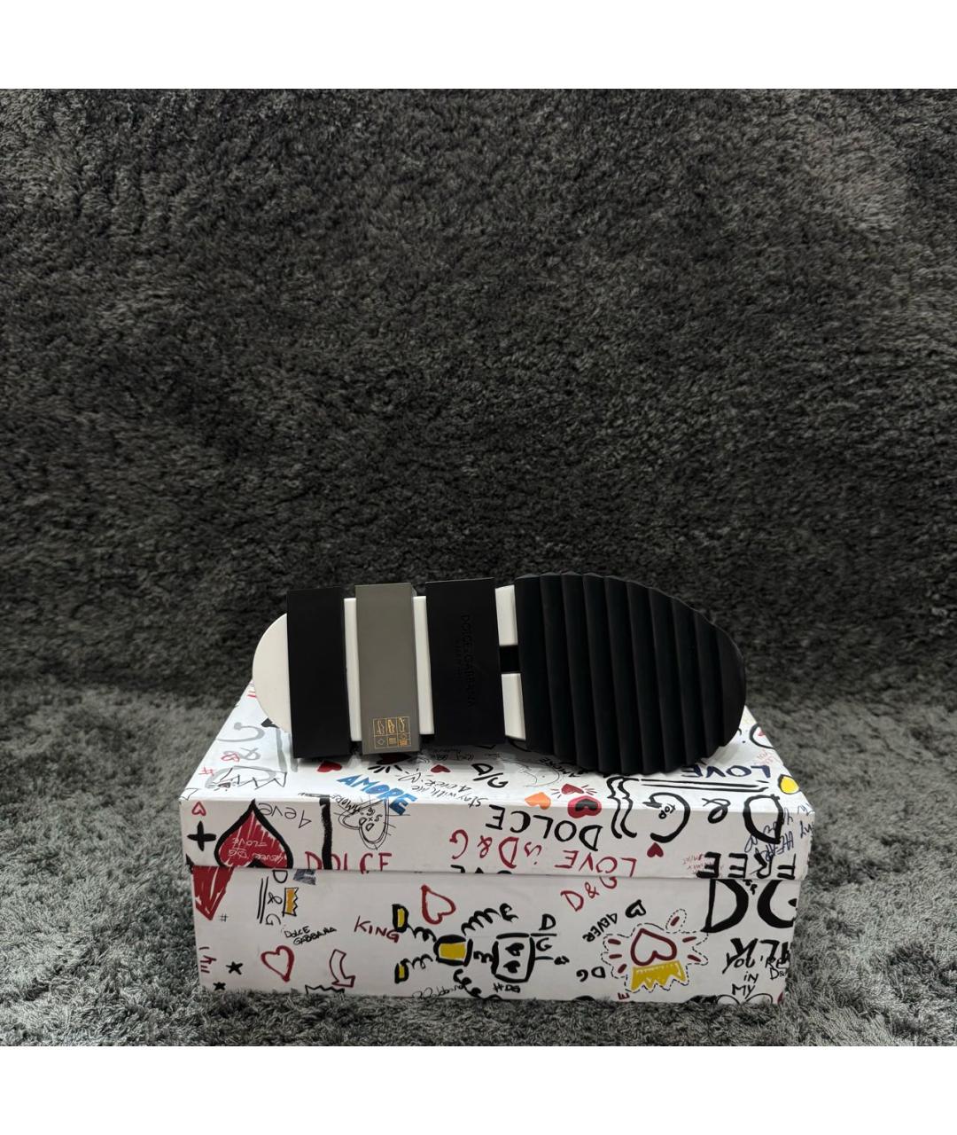 DOLCE&GABBANA Белые текстильные низкие кроссовки / кеды, фото 5