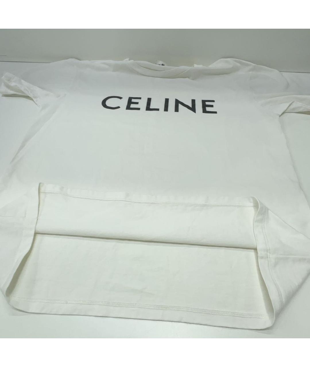 CELINE Белая хлопковая футболка, фото 8