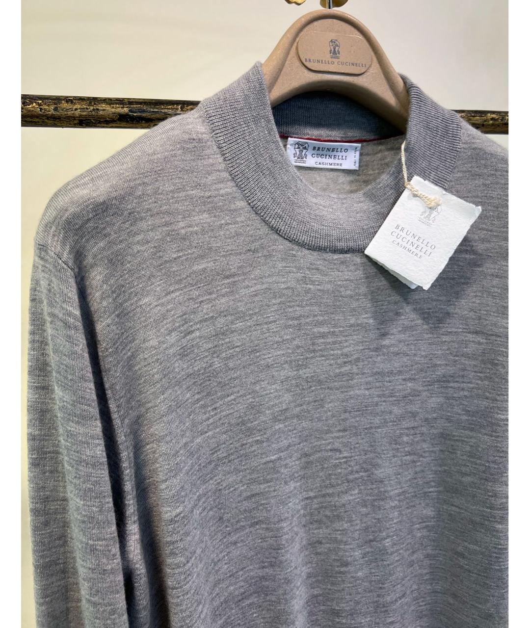 BRUNELLO CUCINELLI Серый шерстяной джемпер / свитер, фото 3