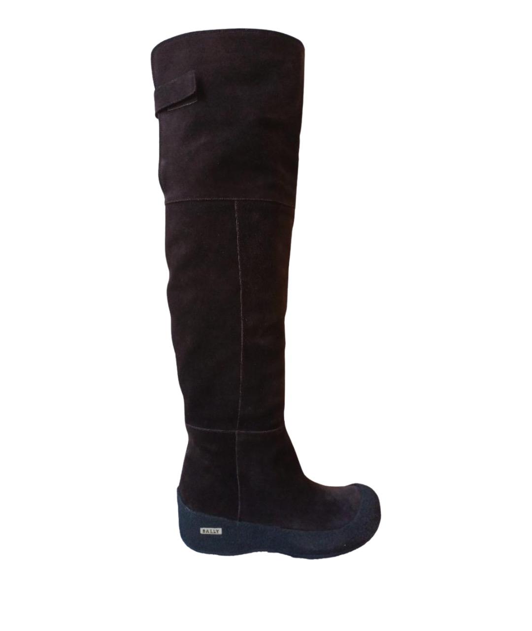 BALLY Коричневые замшевые ботфорты, фото 1