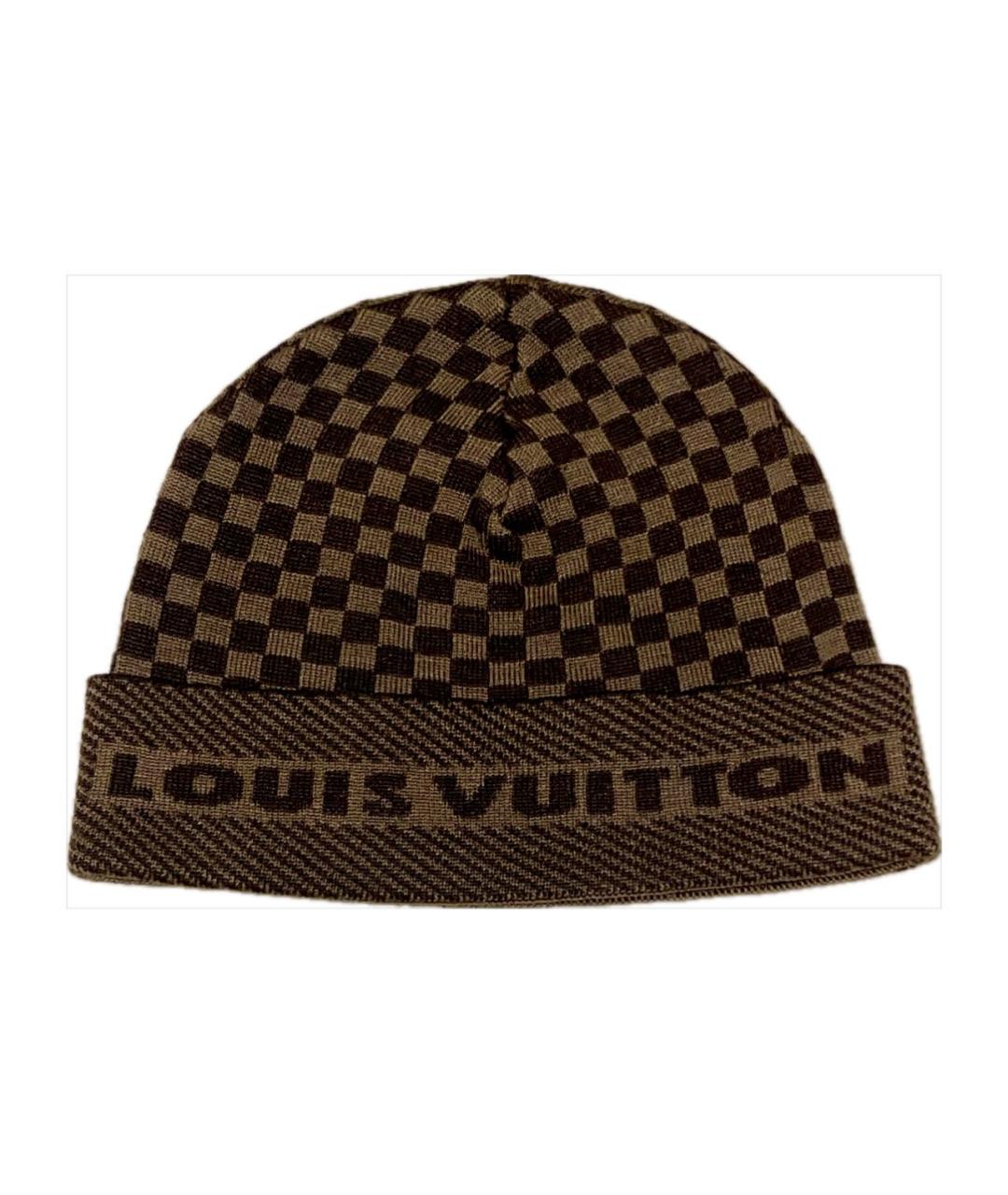 LOUIS VUITTON Коричневая шерстяная шапка, фото 8