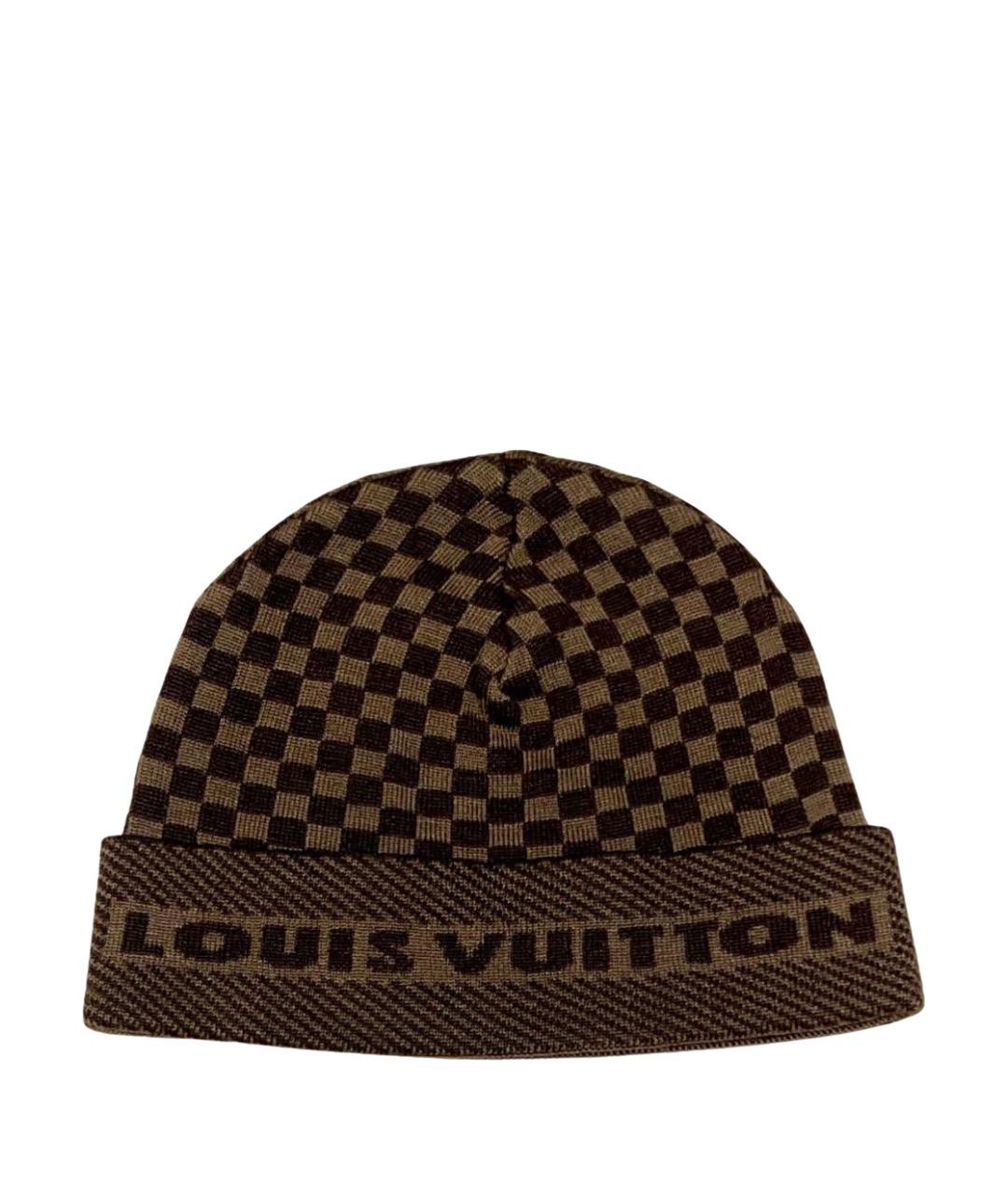 LOUIS VUITTON Коричневая шерстяная шапка, фото 1
